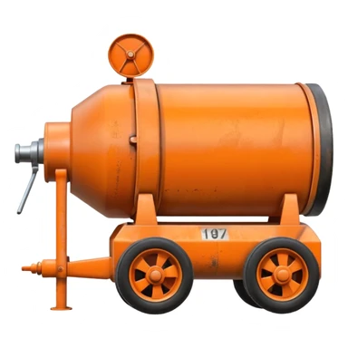 small orange concrete mixer (not a truck) sticker