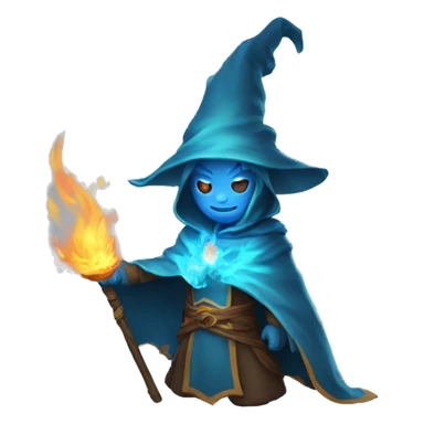 little blue spirit flame mage sticker