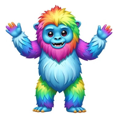 rainbow yeti dancing sticker