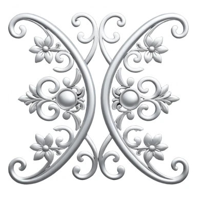 Black and silver filigree page divider, 3D, extremely detailed design sticker