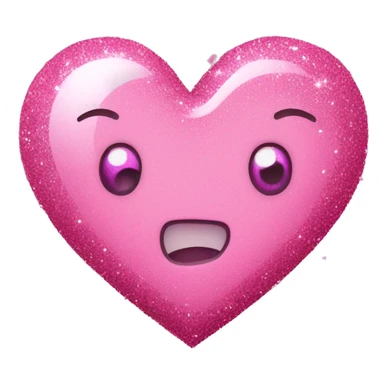 Pink heart with glitter sticker