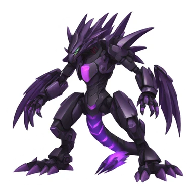  Cool Edgy Black Purple Red Digimon-Fakemon-Raptor-Dragon-Mecha full body sticker