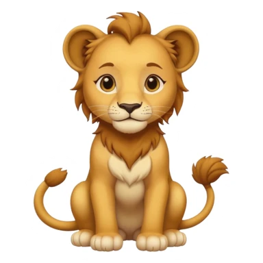in lion family, only baby Girl lion., full body, single tail sticker