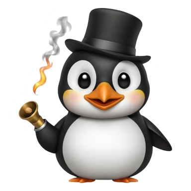 Un pingouin qui fume la pipe sticker