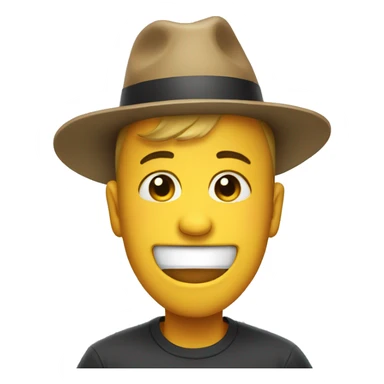 Crying laughing while wearing a hat sticker