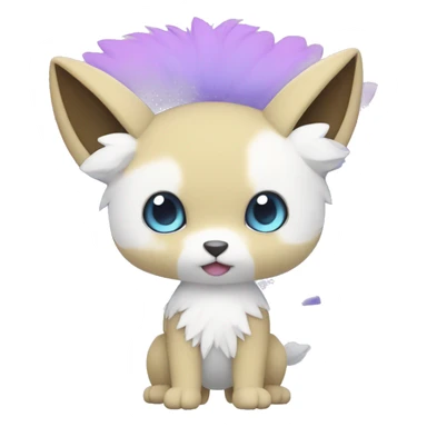 Cute cool white blue purple pink animal hybrid Fakemon full body sticker