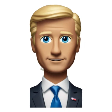 US president Ken in Barbie style, oil paint, mysterious eyes, intricate lips, masterpiece portrait, odd perspective, beautiful, desirable, logical, midsommar, ikea sticker