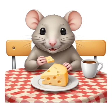 Rat eating cheese at a Paris cafe sticker