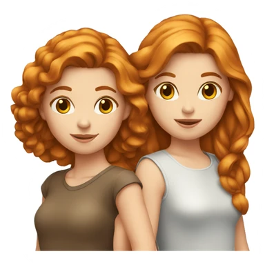 two--girls-best-friends-brownhair-ginger sticker