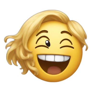 emoji laughing with bref down sticker