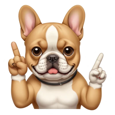 french bulldog with middle finger sticker