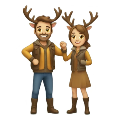 Couple qui joue au cerf-volant sticker