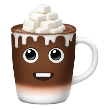 Hot chocolate with marshmallow sticker