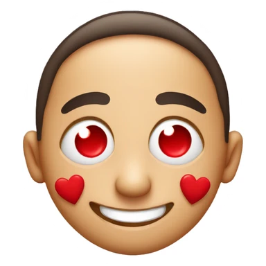 Red hearts for eyes smilling sticker