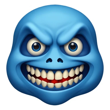 blue scary face thing sticker