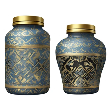 gold on jar egypt white blue black sticker