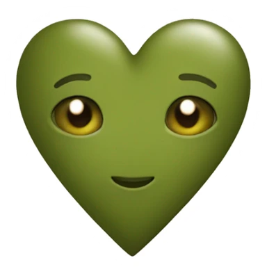 Olive green heart  sticker