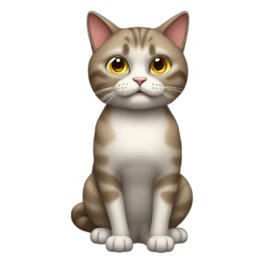Annoyed cat full body sticker