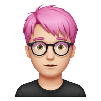 pink haired guy with cool spectacles sticker