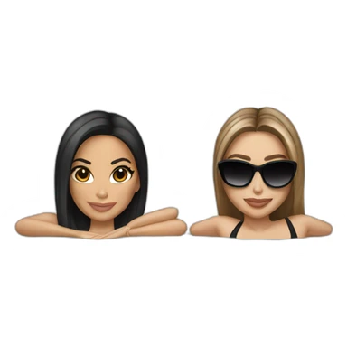 jennifer lopez and kim kardashian at pool sticker