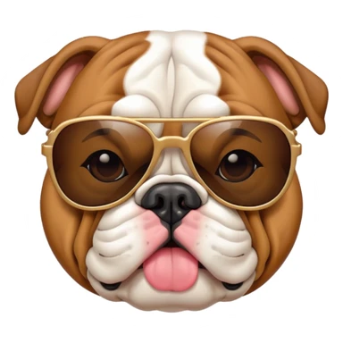 Bulldog head with sunglasses  sticker