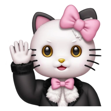 Hello Kitty waving sticker