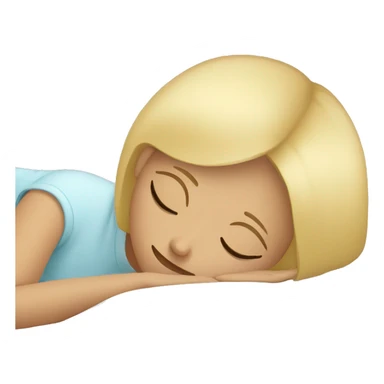 Girl with short blonde hair laying down sleeping sticker