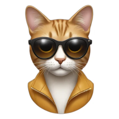 fashion cat with designer sunglasses on sticker