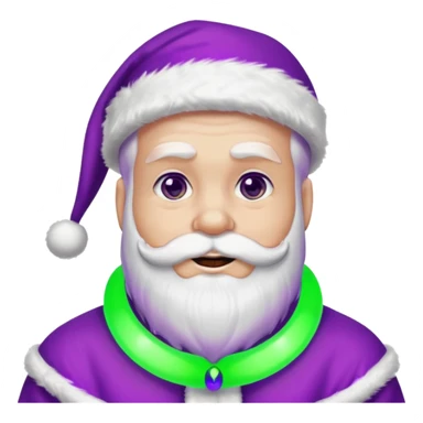 a cool looking santa at a rave with purple and green sticker