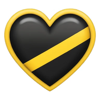 Black with vertical yellow stripe middle dashed inside black heart

 sticker