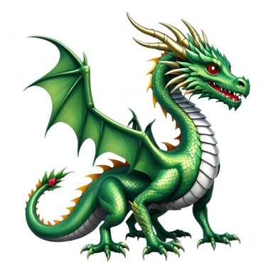 a chrome dragon with plant legs sticker