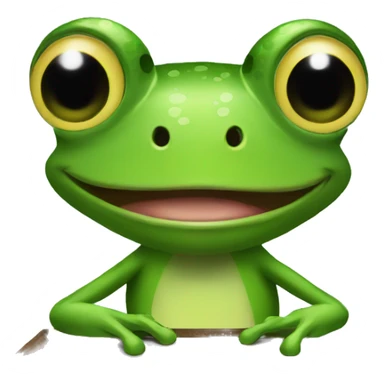 frog playing pc sticker