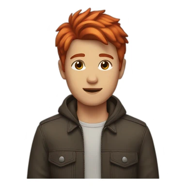 boyy with red hair and brown eyes sticker