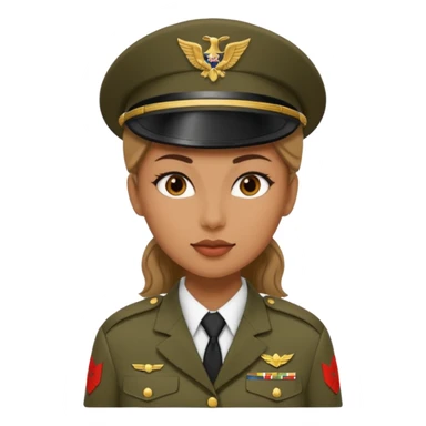 women Soldier without wearing cap sticker