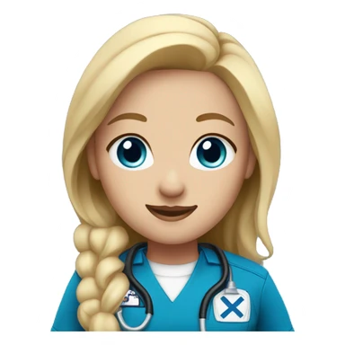 Female EMT with blue eyes and blonde hair sticker