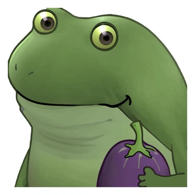 Eggplant in peach  sticker