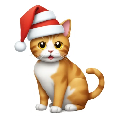 Cat with christmas hat  sticker