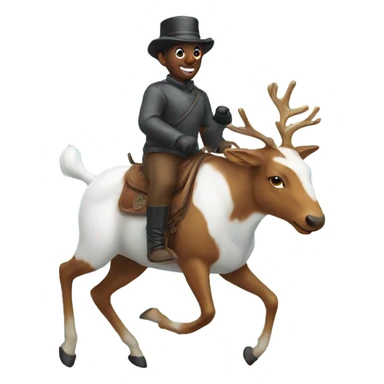 Snowman riding reigndeer  sticker