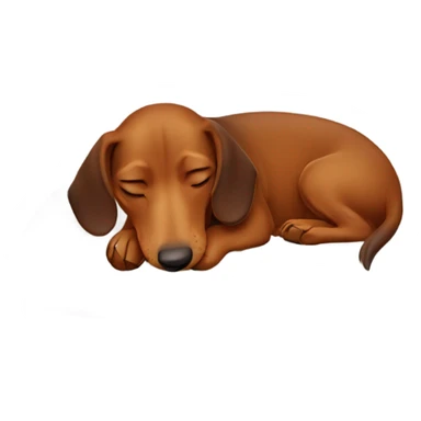 Brown Dachshund sleeping sticker