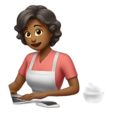 house wife doing work from home online sticker