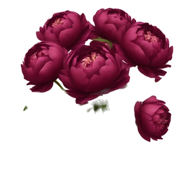 bouquet of burgundy peonies  sticker