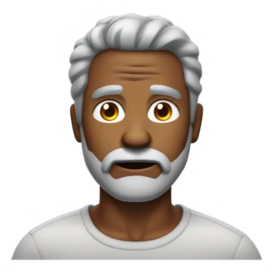 Brown skin man with gray hair, full gray beard ad he looka stressed sticker