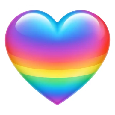 heart with rainbow gradient glow sticker