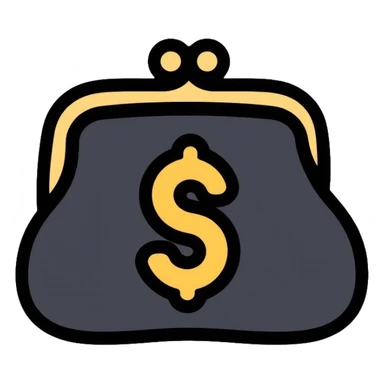 black purse with dollar symbol on it sticker