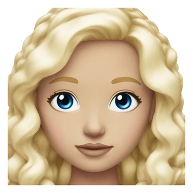 ocean blue doll eyes, blonde hair, feminine, pink, girl, angelic sticker