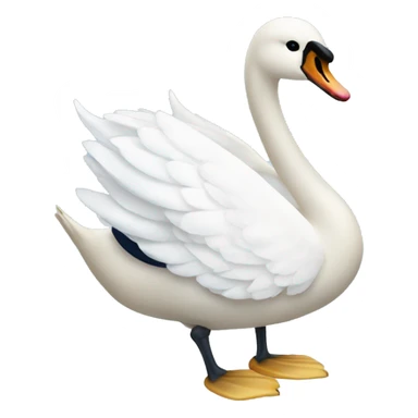 White swan with a navy blue bow sticker