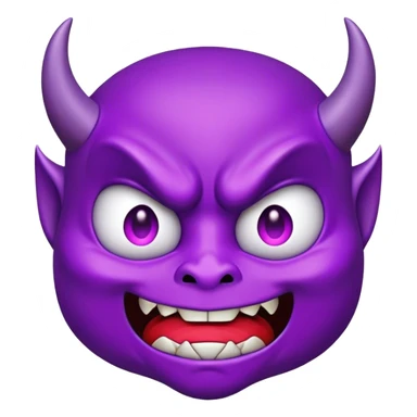 Purple devil with a pleading face sticker