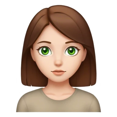 Girl with straight brown hair and green eyes sticker