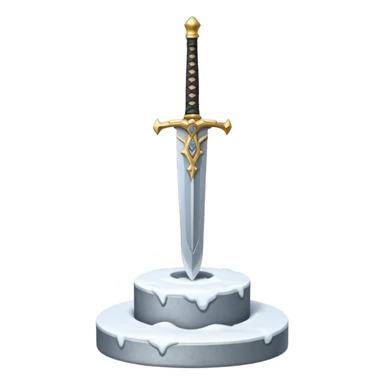 sharp sword in snow pedestal sticker