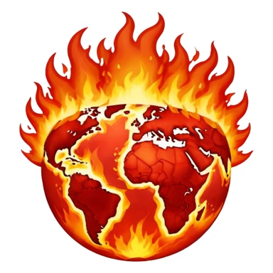 Make it red and on fire Exploding earth sticker